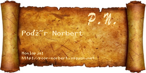 Poór Norbert névjegykártya