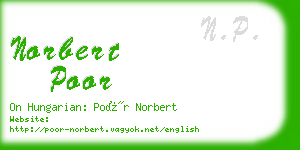 norbert poor business card